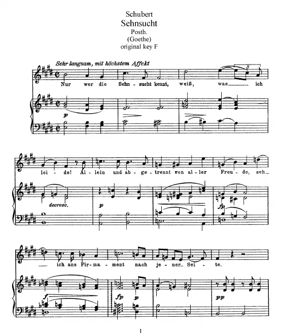 2nd version (transposed to E major for low voice)