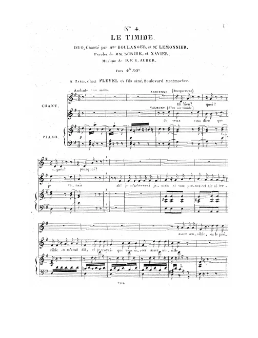 No.4, Duo: "Je veux vous dire... Eh bien? quoi?" (G major)