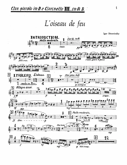 Clarinet 3 (A/B)/Piccolo Clarinet (D)