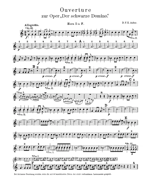 Horn 1, 2 (F), 3, 4 (E)