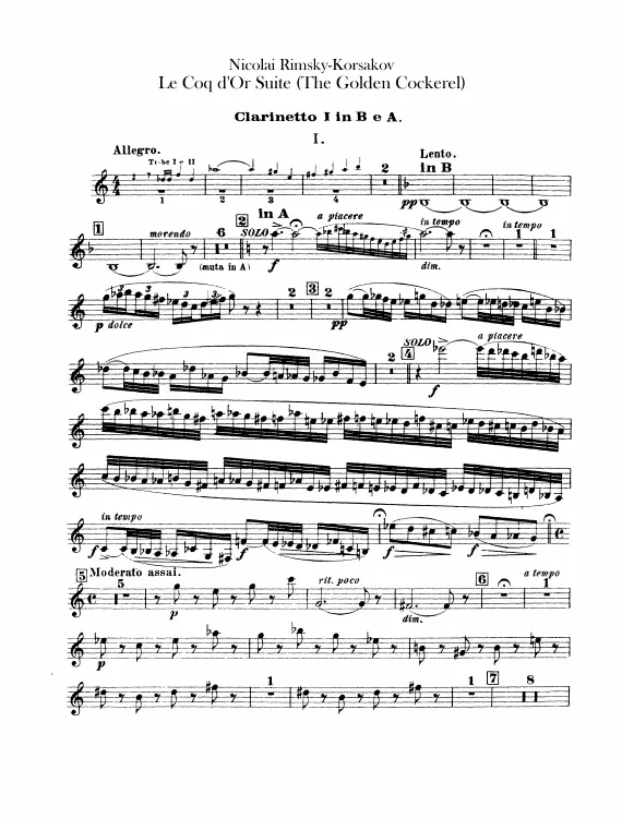 Clarinets 1, 2, Bass Clarinet (B♭, A)