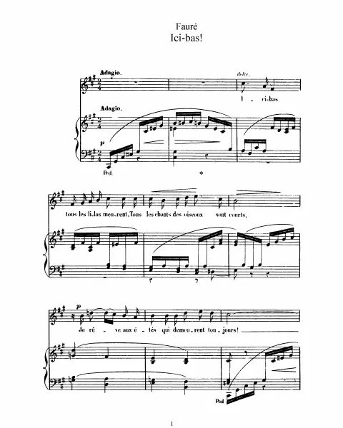 3. Ici-bas! (F♯ minor, original key)