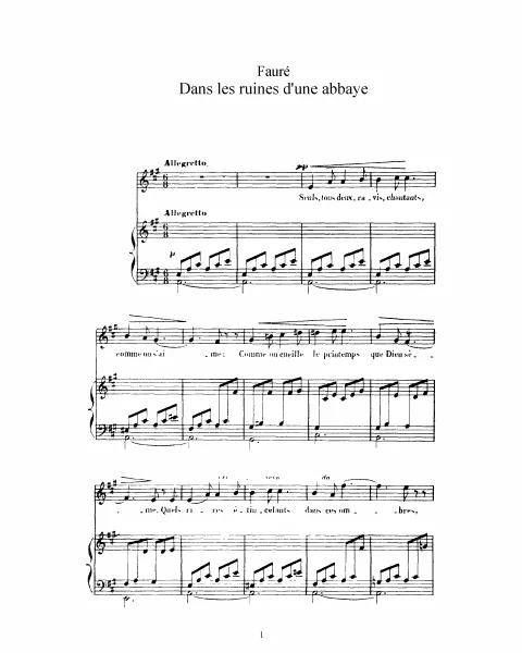 Complete Score (Transposed to for high voice)