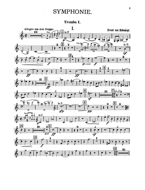 Trumpet 1, 2, 3 (C/D/E♭/F)