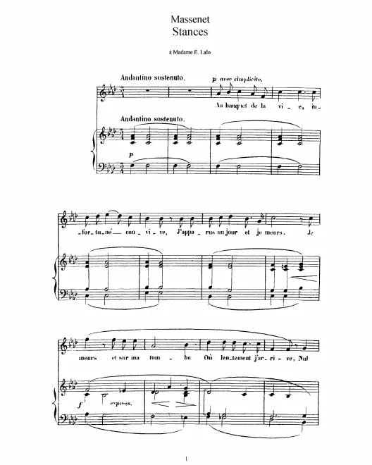 Complete Score (F minor: high voice and piano)