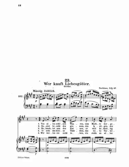 Complete Score (Transposed to )