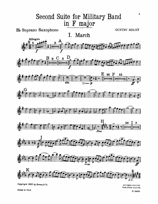 Soprano Saxophone (B♭), Alto Saxophone (E♭), Tenor Saxophone (B♭), Baritone Saxophone (E♭)