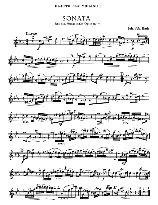 Flute (or Violin 1), Violin 2