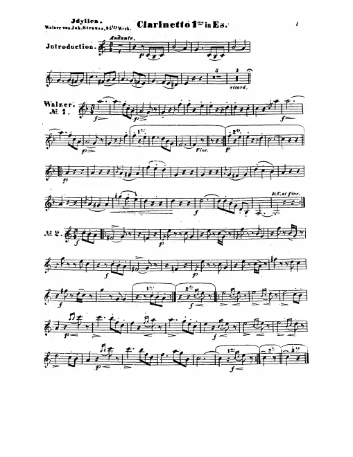 Clarinet 1 (E♭), 2 (B♭)