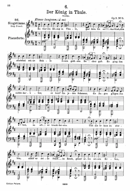 Complete Score (Medium voice, transposed to B minor)