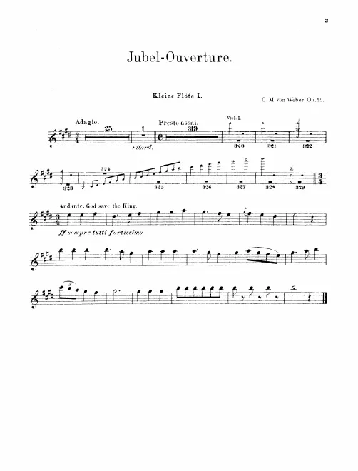 Piccolo 1, 2, Flute 1, 2