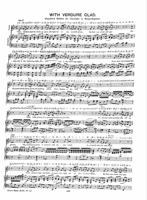 8. Aria: Nun beut die Flur das frische Grün (low voice, F major)