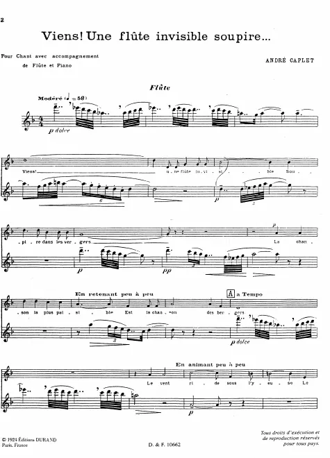 Complete Score and Part (voice, flute, and piano)