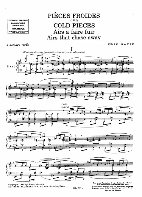I. Airs à faire fuir (3 pieces)