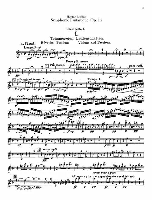 Clarinet 1 (B♭/A/C)/Piccolo Clarinet (E♭)