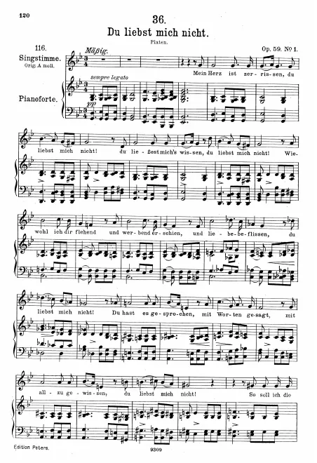 Complete Score (Medium voice, transposed to G minor)