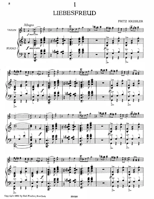 1. Liebesfreud: Complete Score