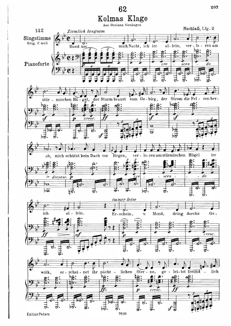 Complete Score (Low Voice, transposed to G minor)