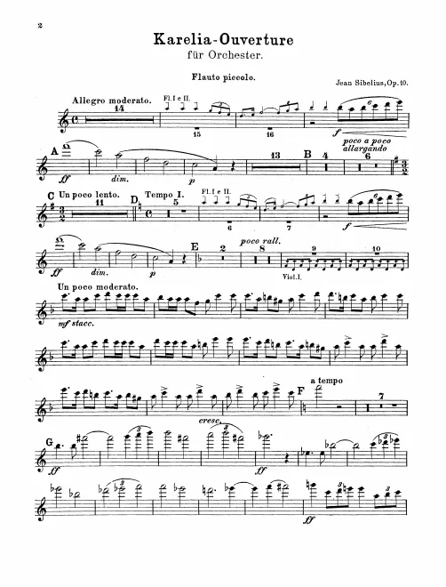 Piccolo, Flute 1, 2