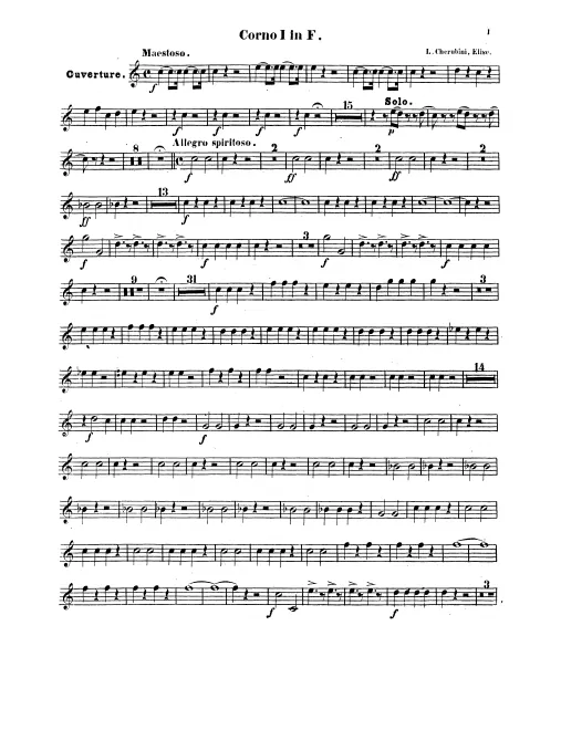 Horn 1, 2 (F), 3, 4 (B♭ alto)