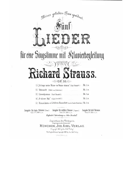Complete Score (Original / High Voice, D♭ major)