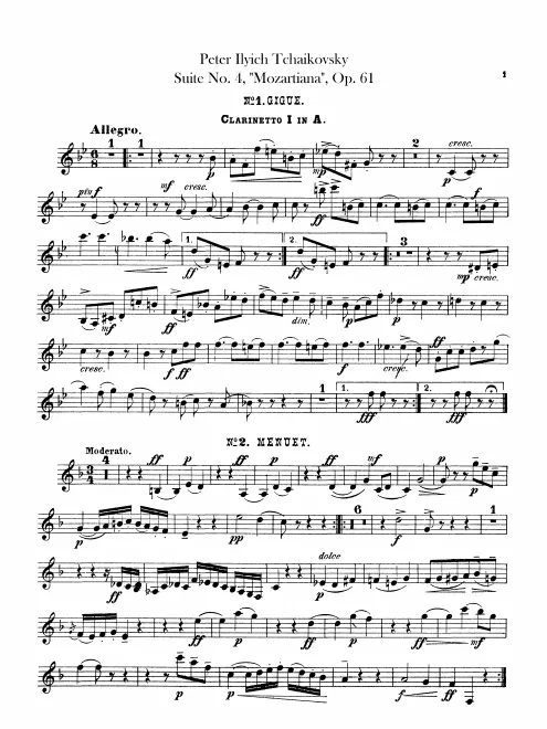 Clarinet 1, 2 (A, B♭, C)