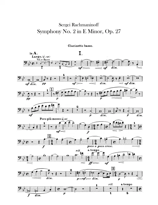 Bass Clarinet (A/B♭, Bass Clef)