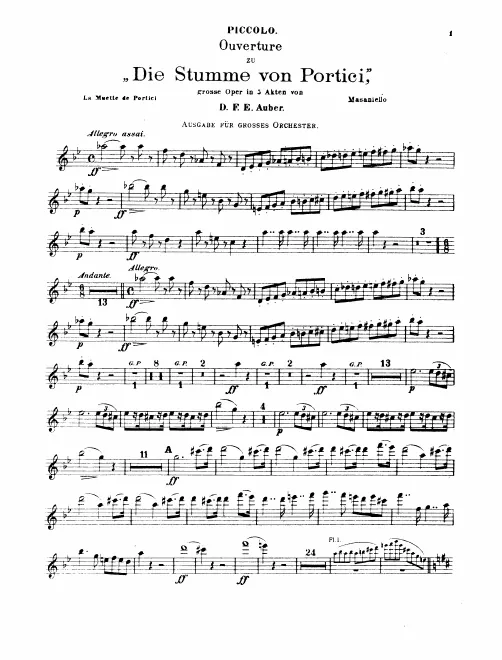 Piccolo, Flute 1, 2