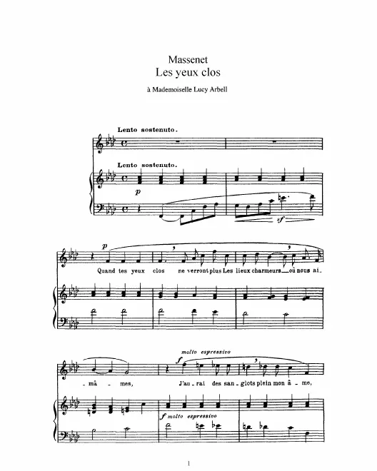 Complete Score (F minor: high voice and piano)