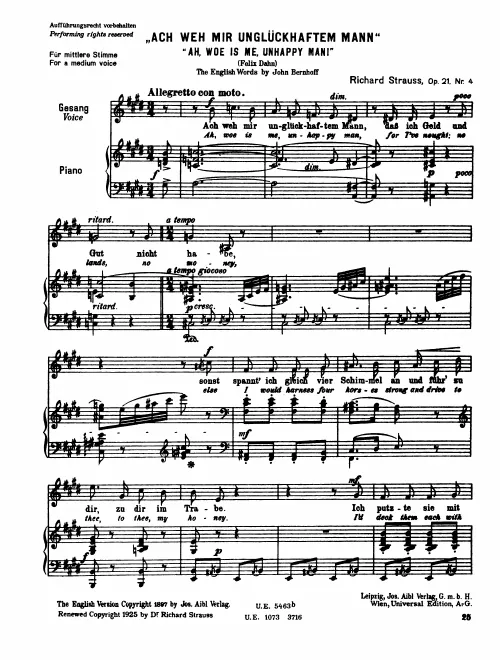 Complete Score (Medium voice, transposed to E major)