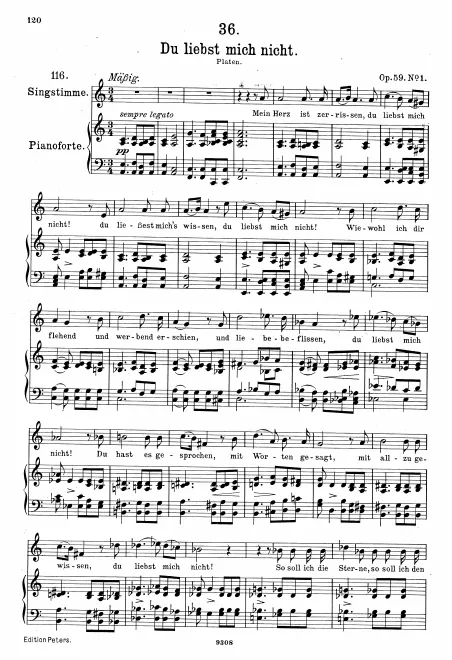 Complete Score (Original / High voice, A minor)