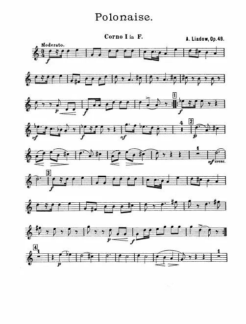 Horn 1, 2, 3, 4 (F)