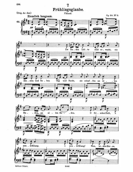Complete Score (Medium voice, transposed to G major)