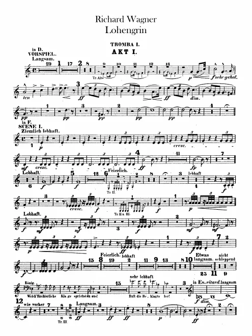 Trumpet 1, 2, 3 (D, E♭, E, F) Onstage Trumpets (C, F)