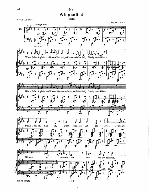 Complete Score (Low Voice, transposed to E♭ major)