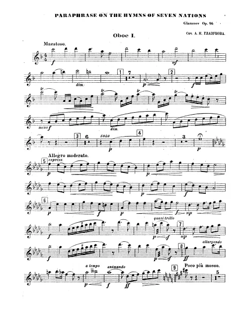 Oboe 1, 2, English Horn