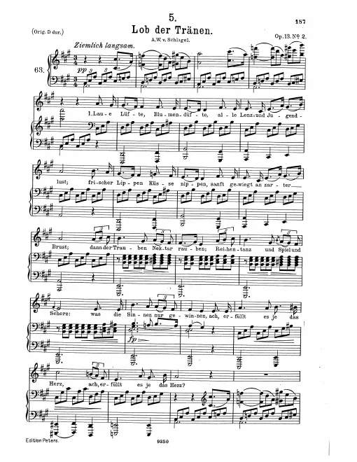 Complete Score (very low voice, transposed to A major)