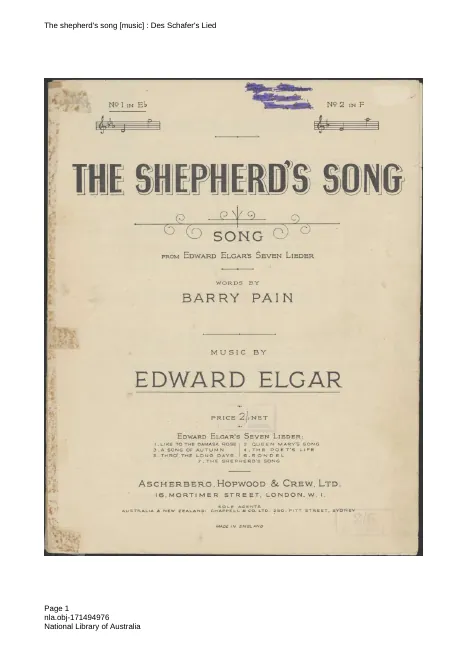 1. The Shepherd's Song (E♭ major)