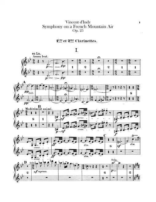 Clarinet 1/2 (A/B♭), Bass Clarinet (B♭)