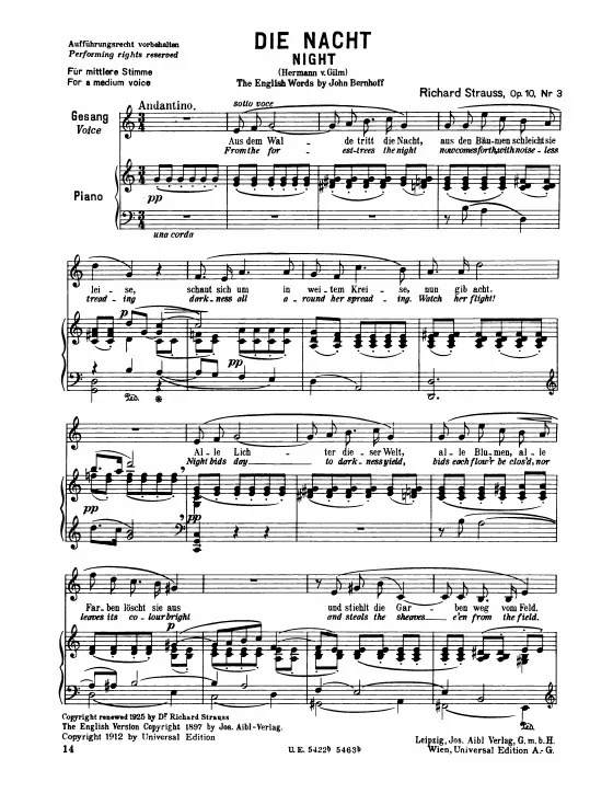 Complete Score (medium voice, transposed to C major)