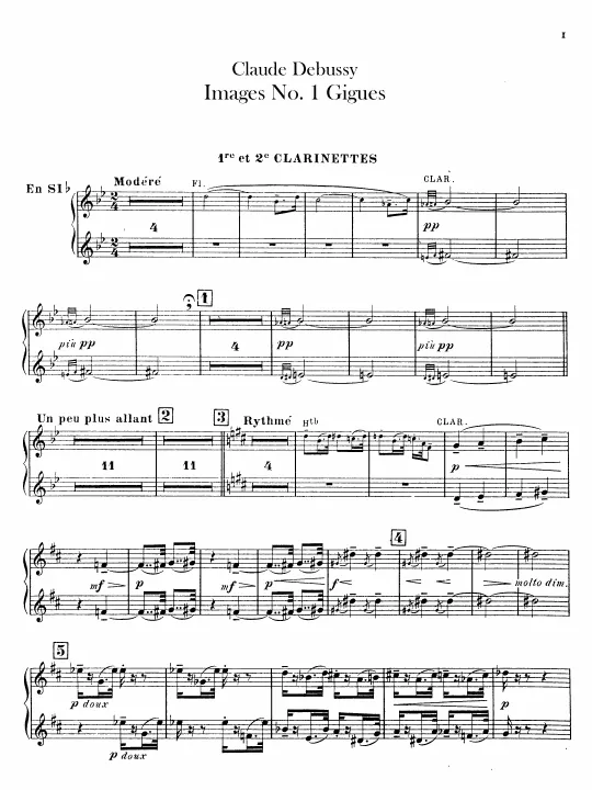 Clarinet 1/2, 3, Bass Clarinet (B♭)