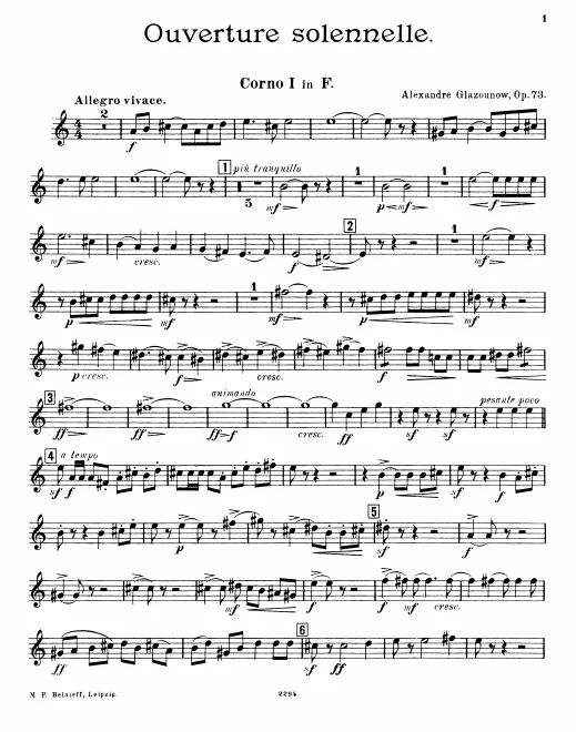Horn 1, 2, 3, 4 (F)