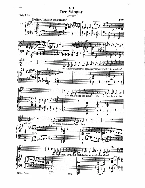 Complete Score (Low Voice, transposed to E minor)