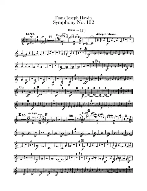 Horn 1, 2 (B♭, F, Transposed in F)
