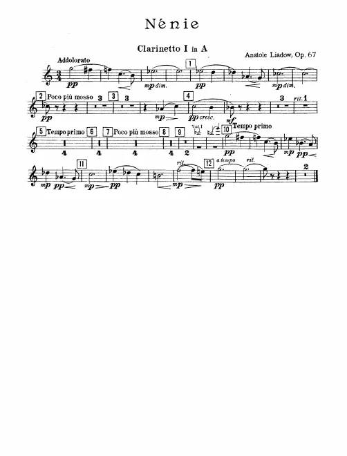 Clarinet 1 (A), 2 (B♭)