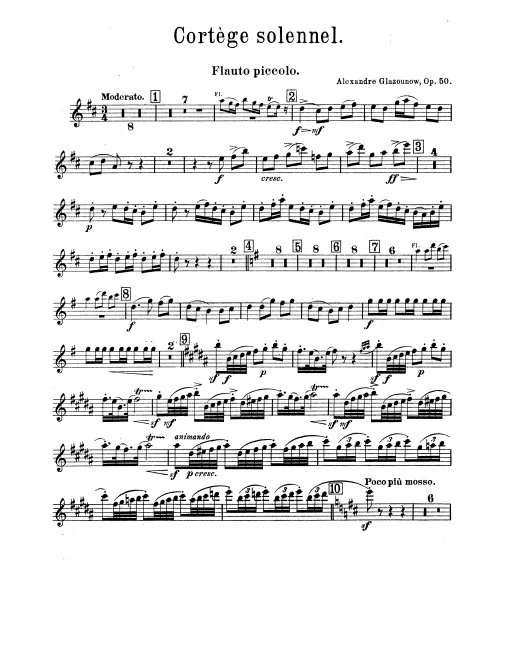Piccolo, Flute 1, 2