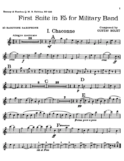 Baritone Saxophone (E♭), Bass Saxophone (B♭)*