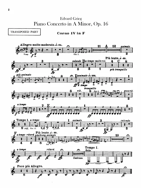Horn 4 (F, transposed)