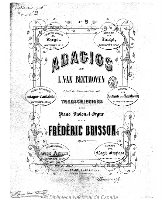 5. Adagio sostenuto de la sonate fantaisie, Op.27(/2)