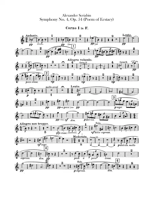 Horn 1, 2, 3, 4 (F)
